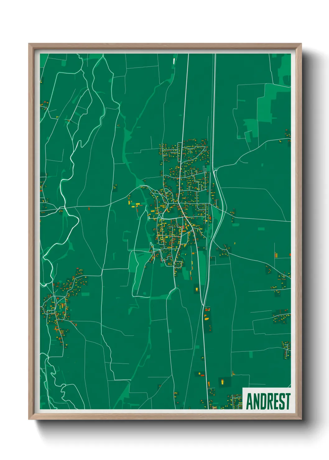 Une affiche de carte sur Andrest