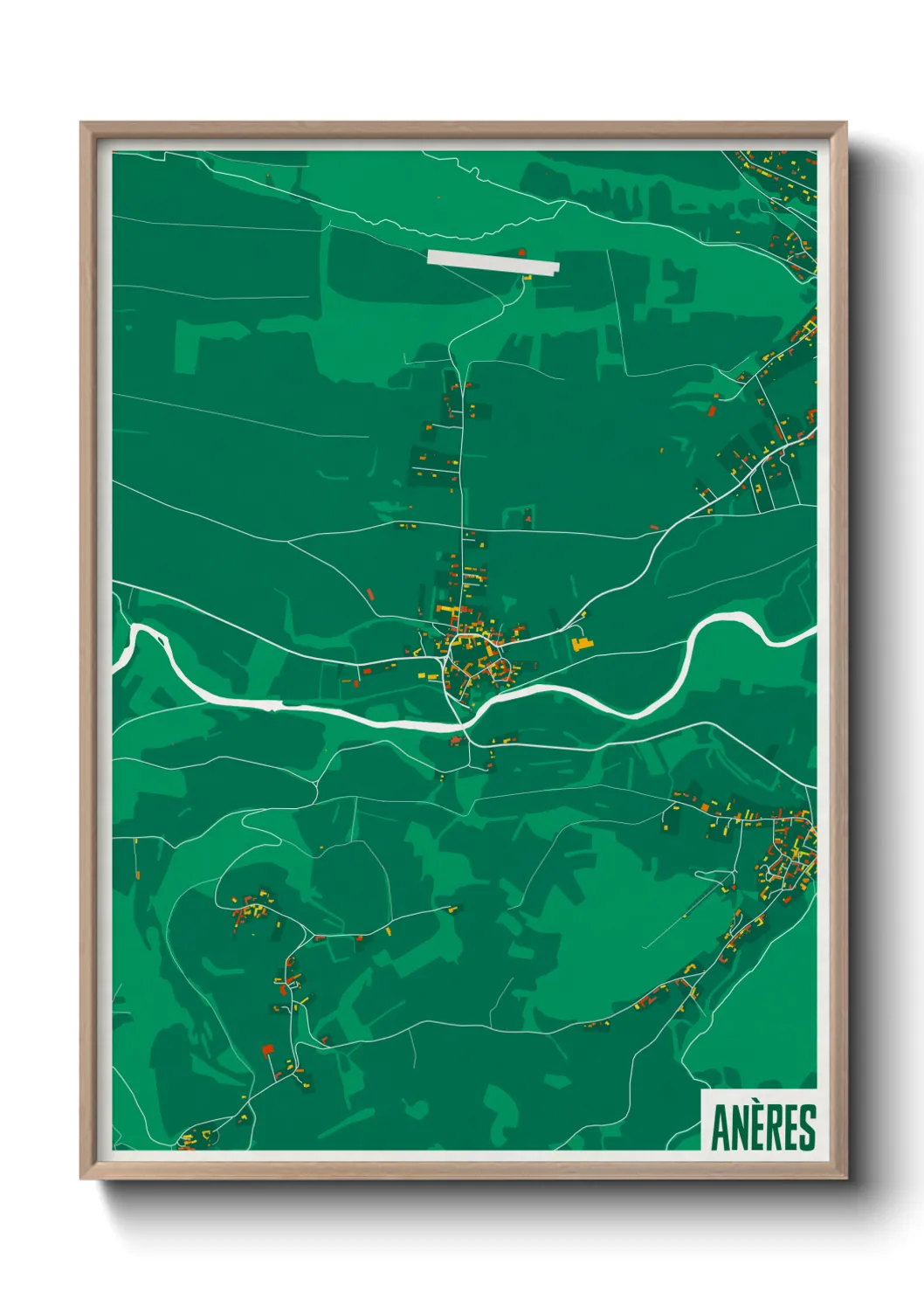 Une affiche de carte sur Anères