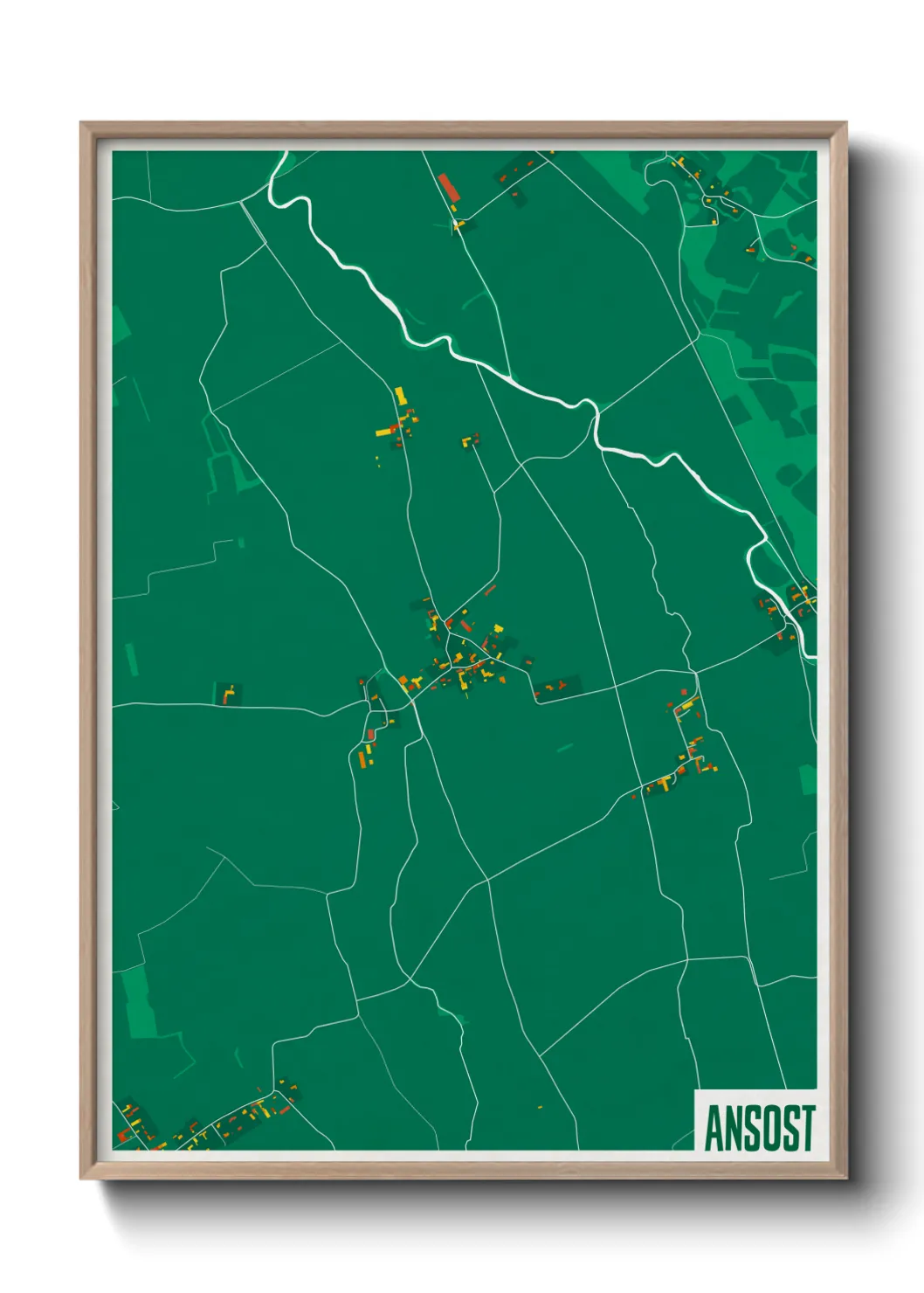Une affiche de carte sur Ansost