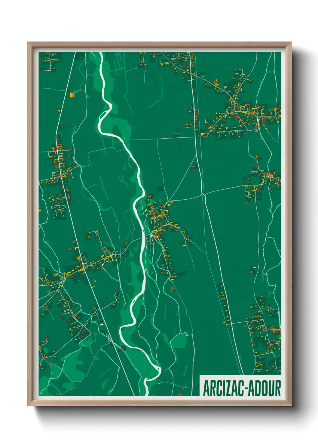 Une affiche de carte sur Arcizac-Adour