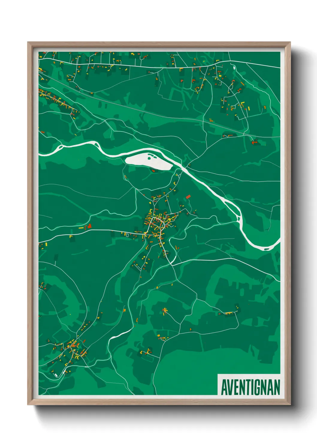 Une affiche de carte sur Aventignan