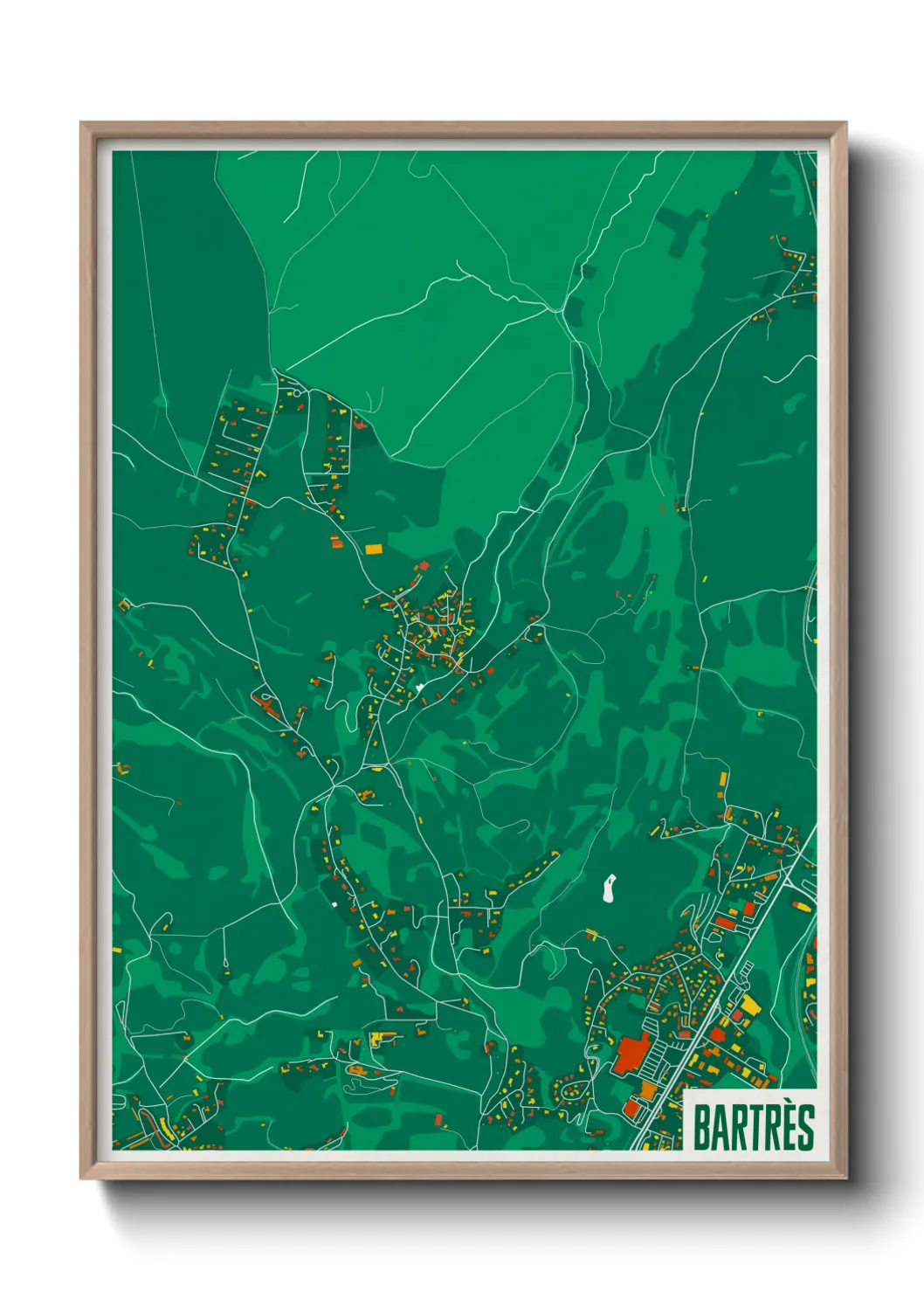 Une affiche de carte sur Bartrès