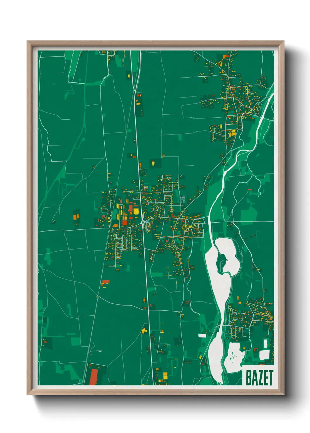 Une affiche de carte sur Bazet