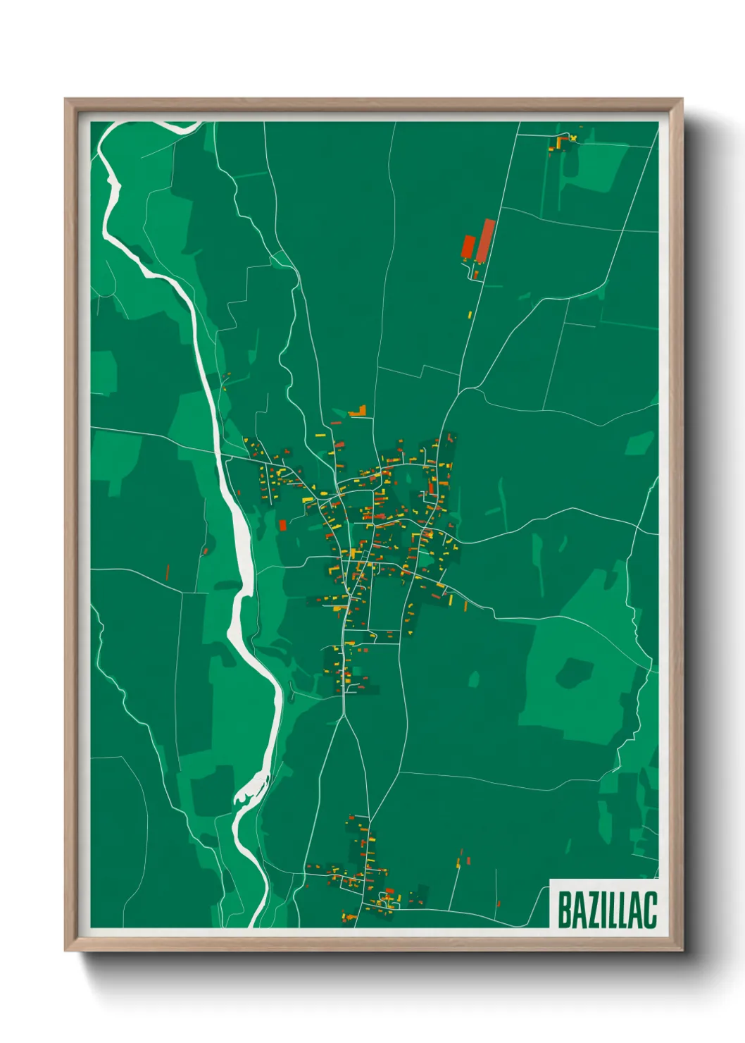 Une affiche de carte sur Bazillac