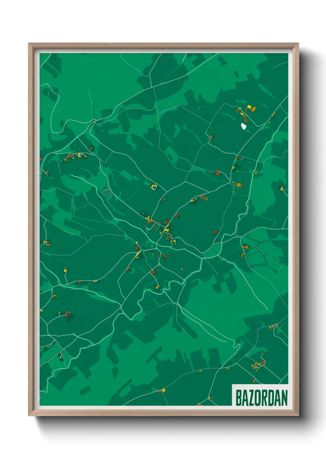 Une affiche de carte sur Bazordan