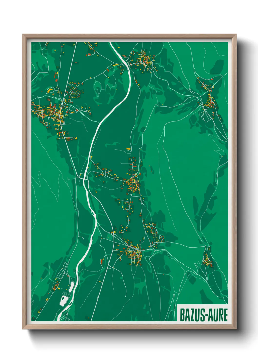 Une affiche de carte sur Bazus-Aure