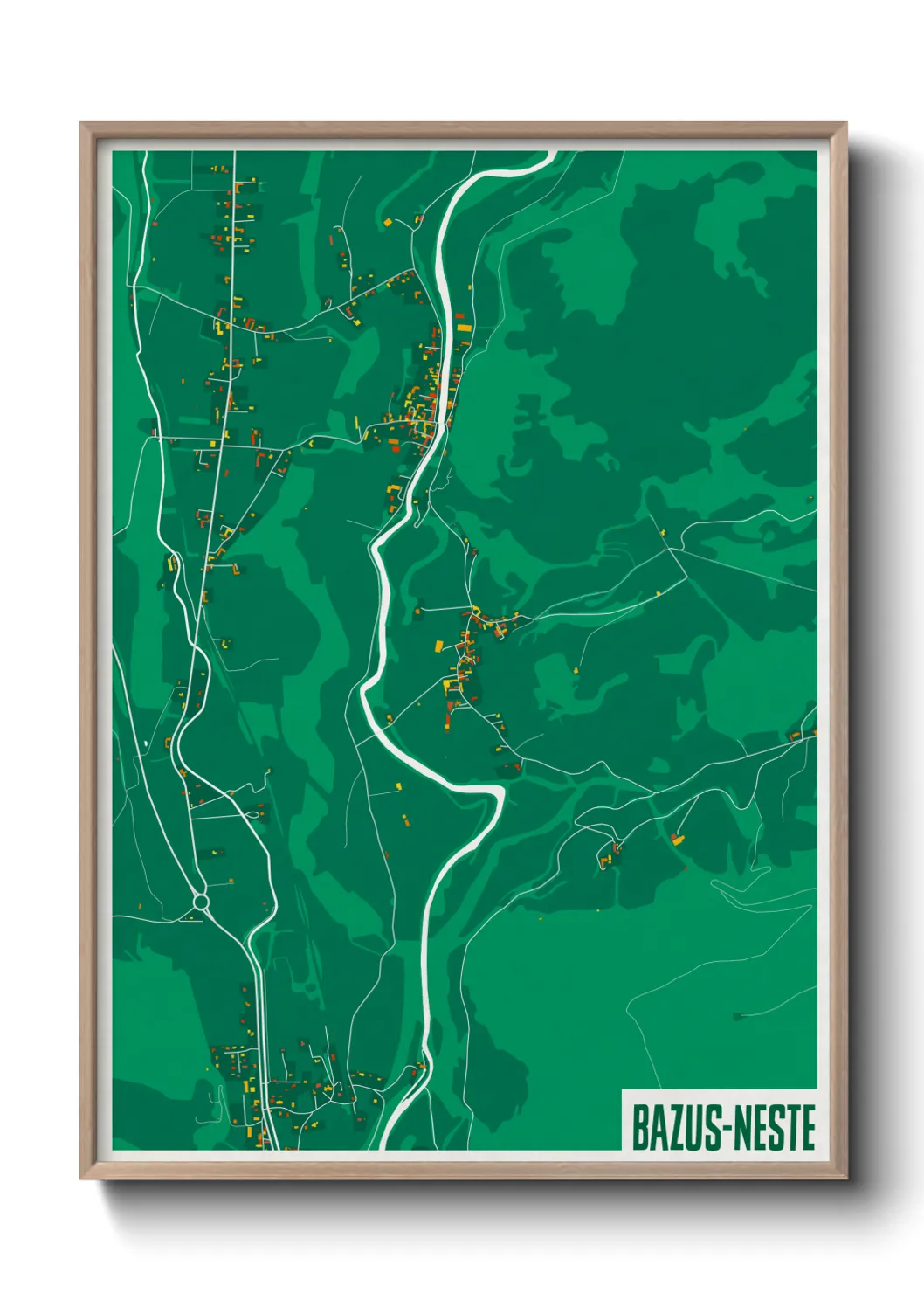 Une affiche de carte sur Bazus-Neste