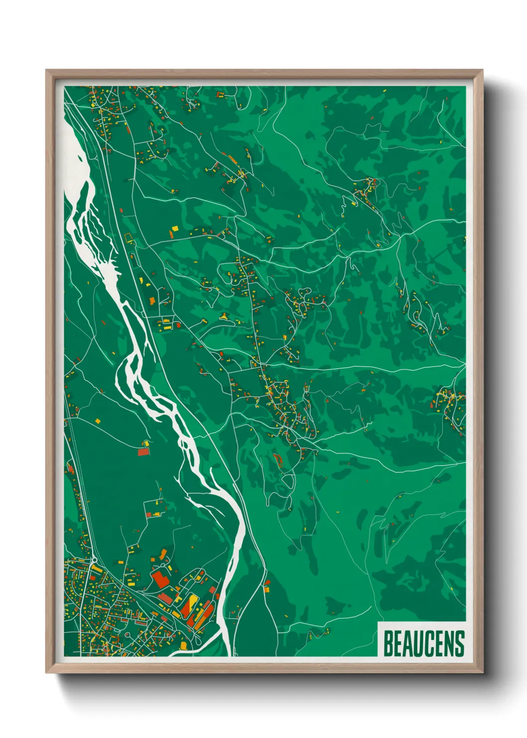 Une affiche de carte sur Beaucens