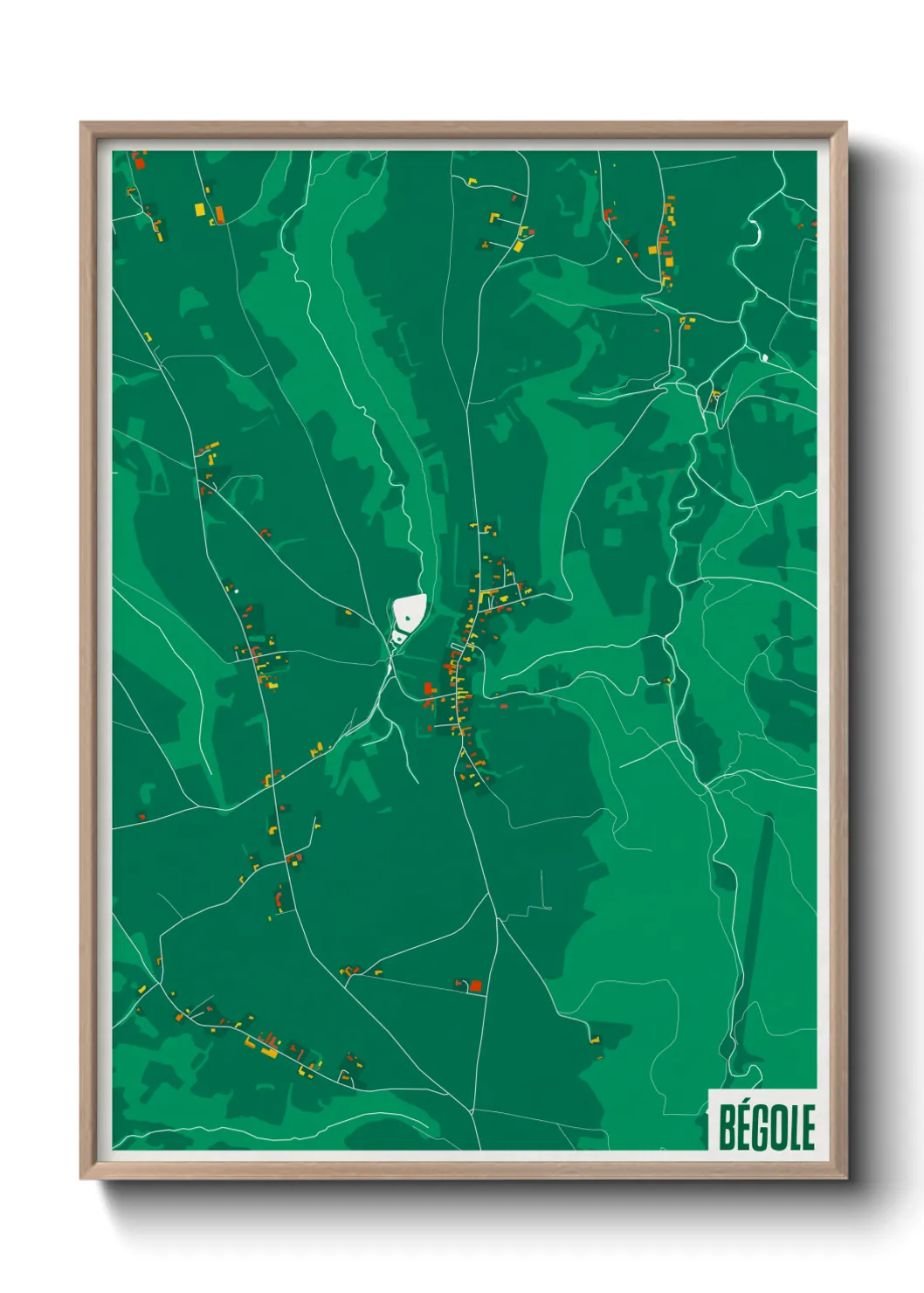Une affiche de carte sur Bégole