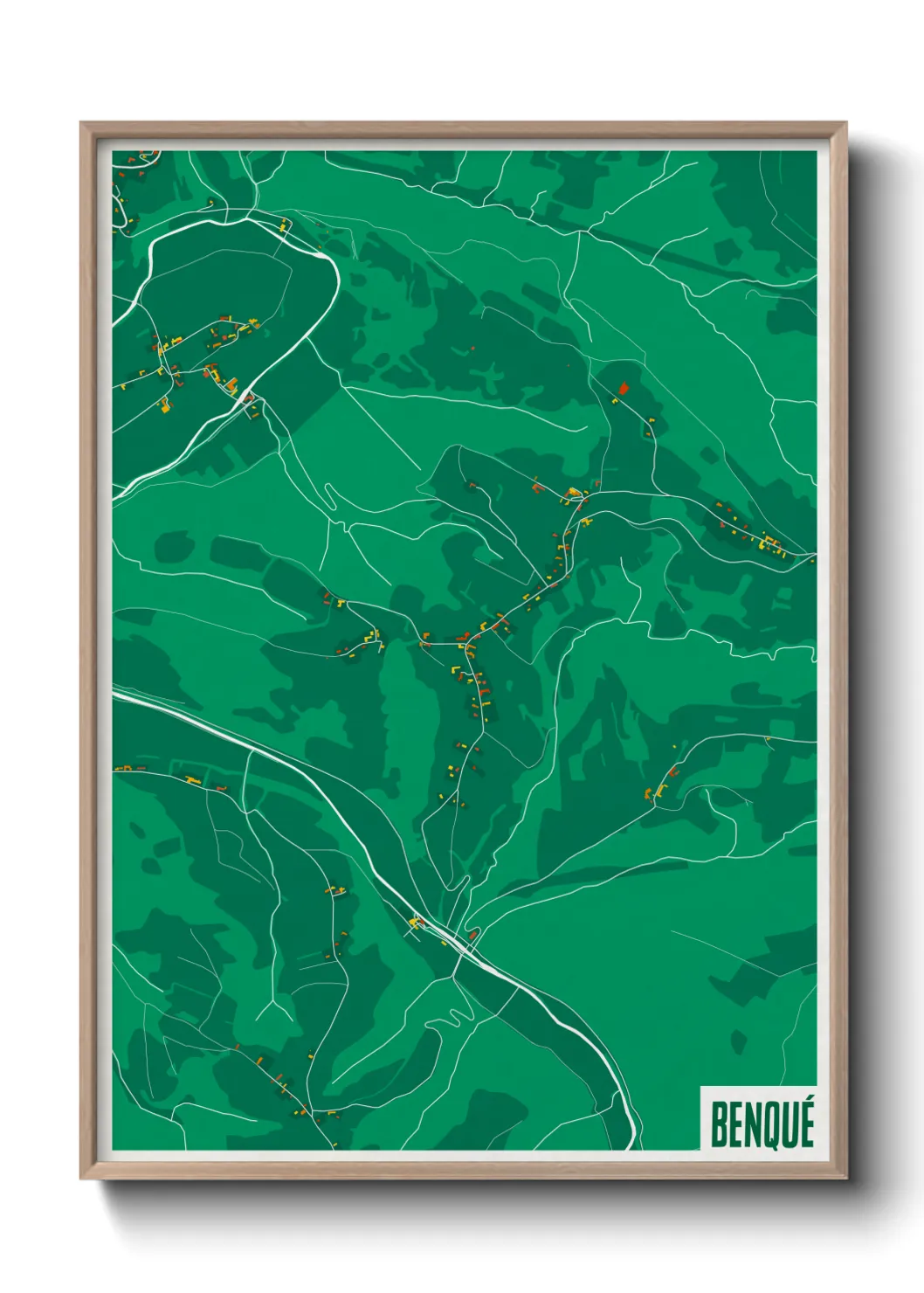 Une affiche de carte sur Benqué