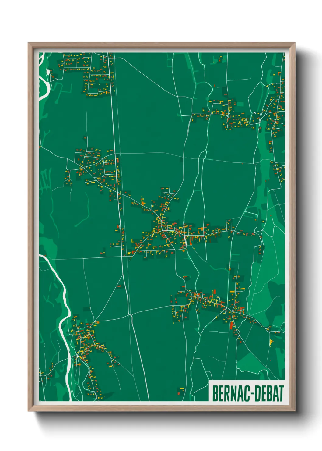Une affiche de carte sur Bernac-Debat