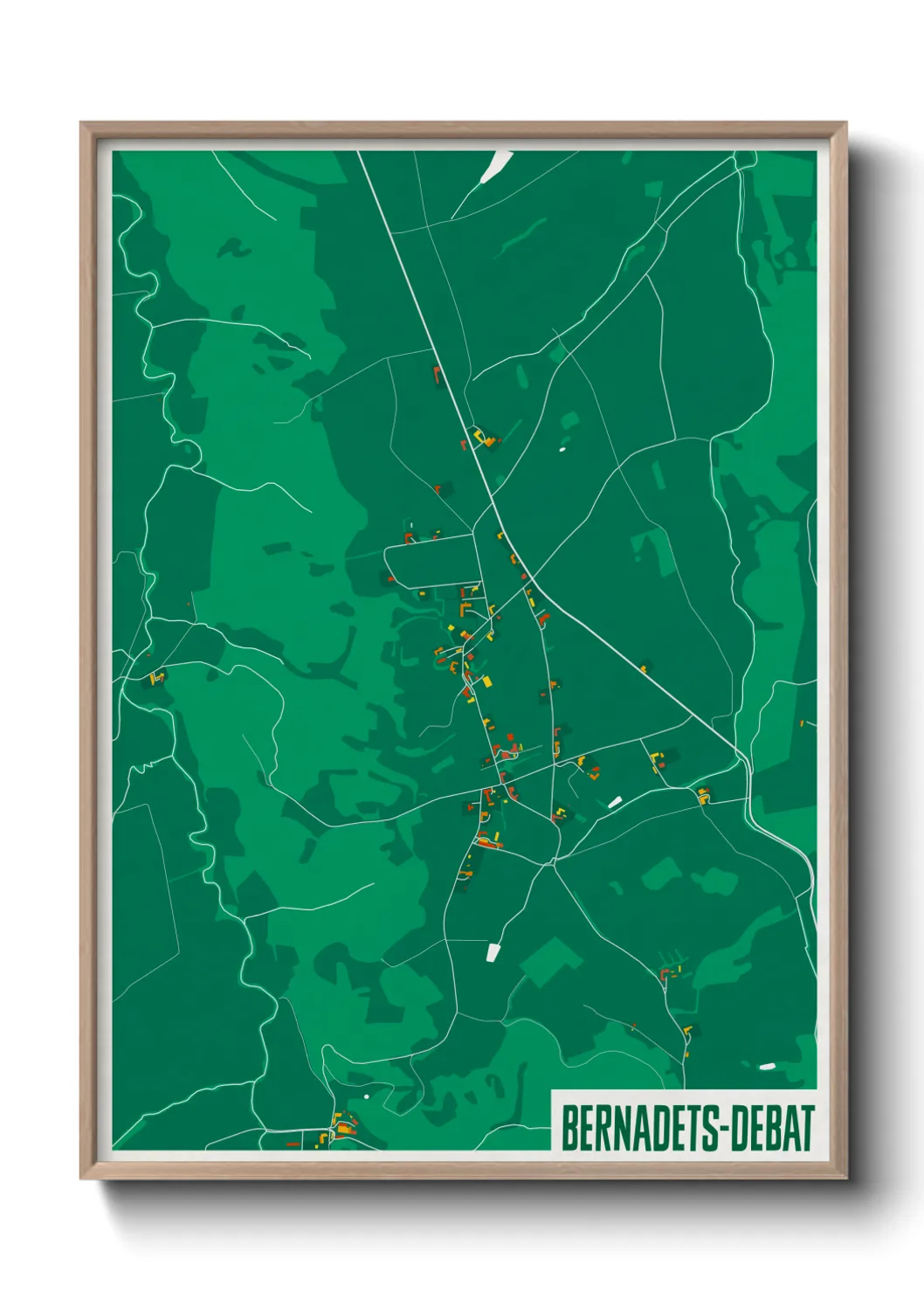Une affiche de carte sur Bernadets-Debat