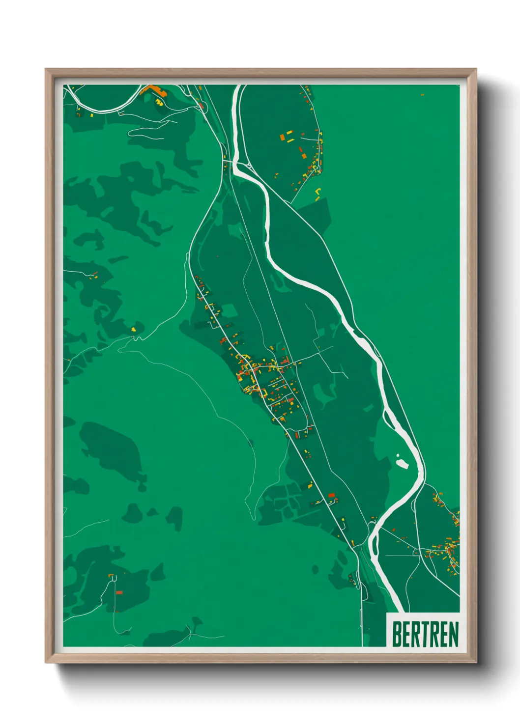 Une affiche de carte sur Bertren