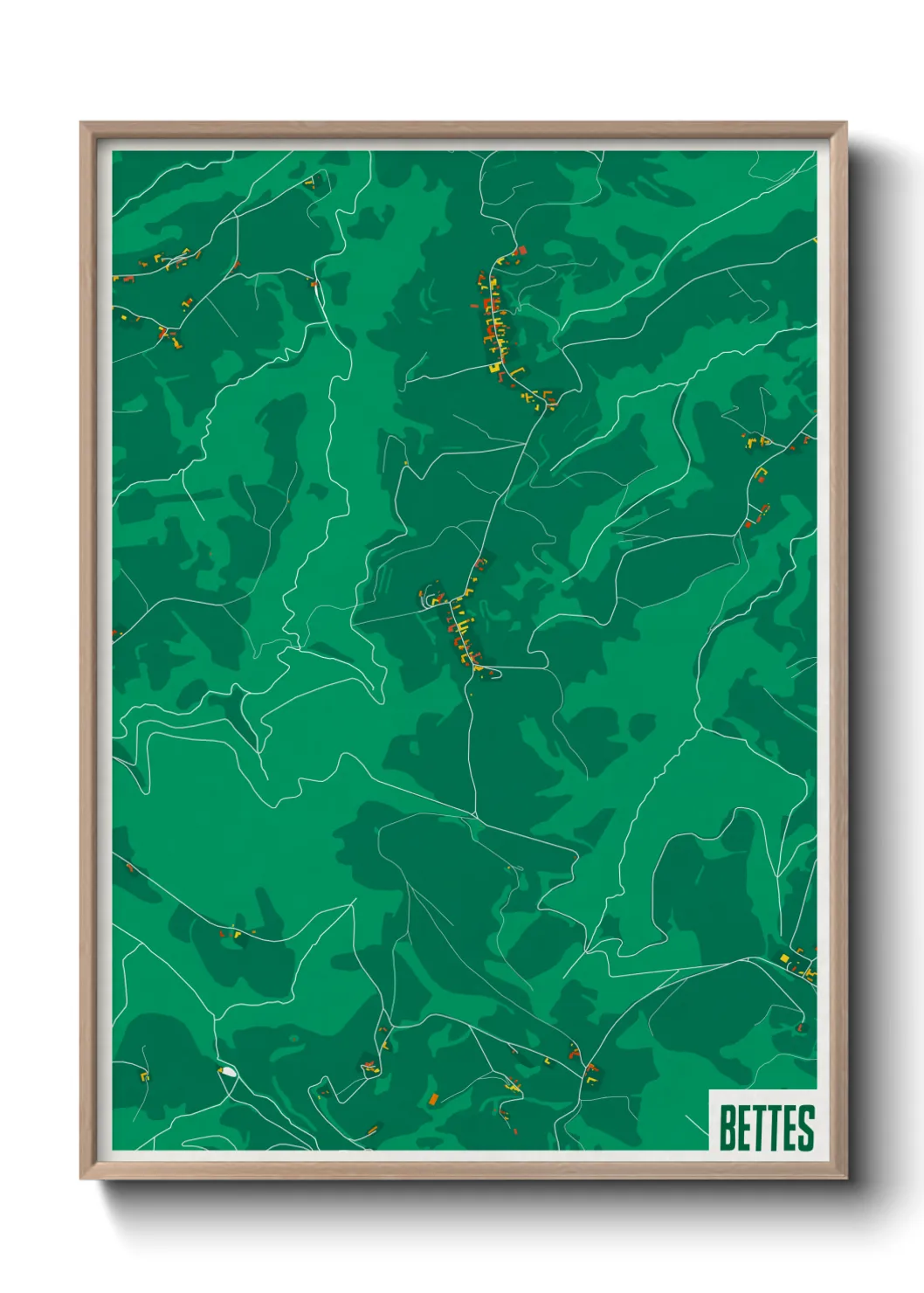 Une affiche de carte sur Bettes