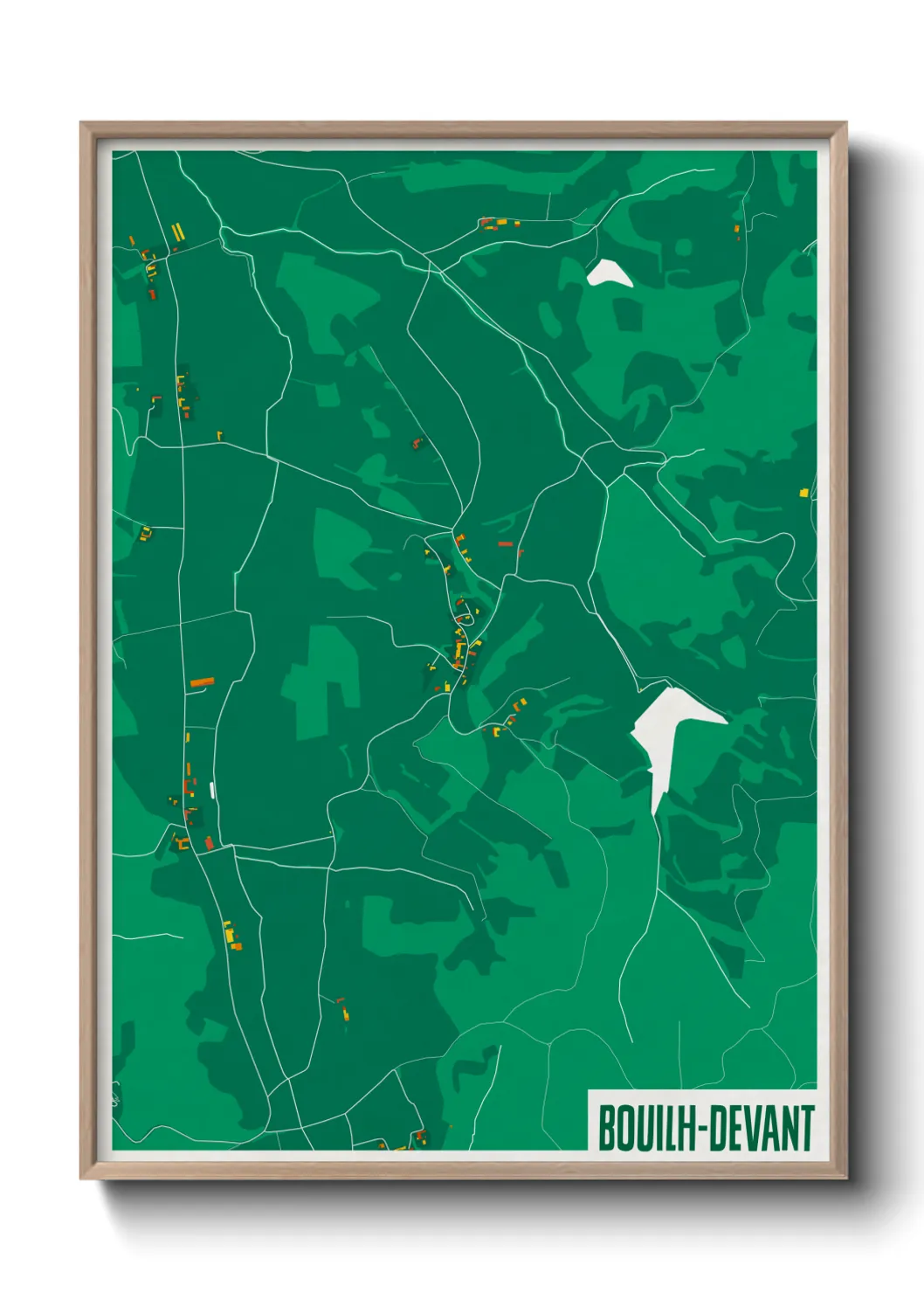 Une affiche de carte sur Bouilh-Devant