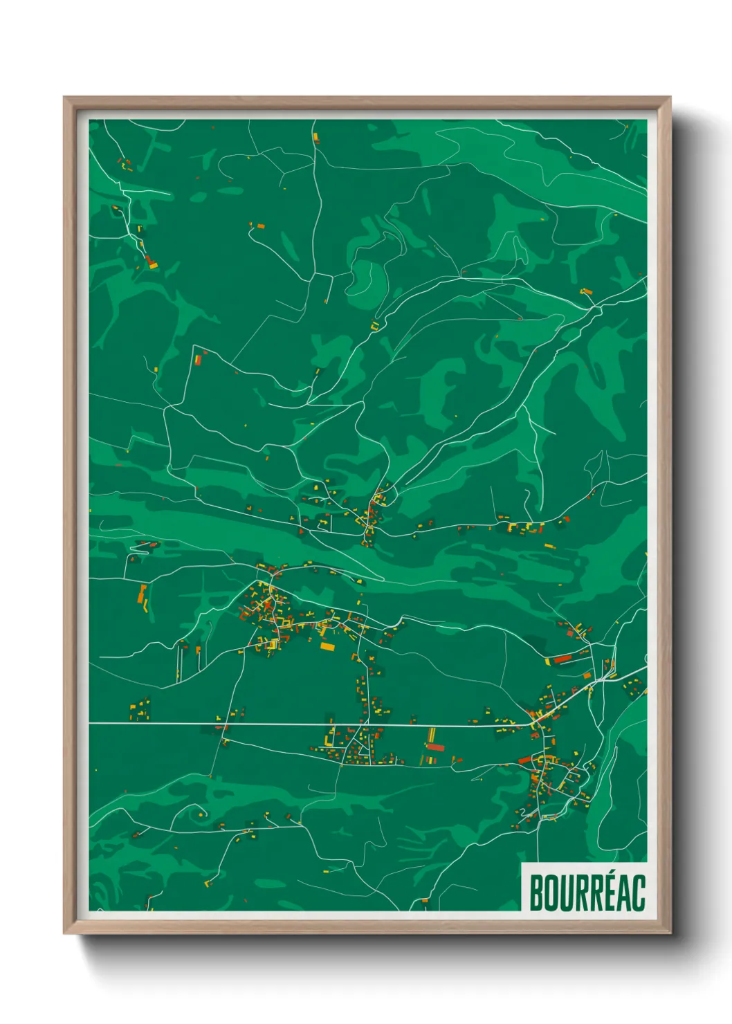 Une affiche de carte sur Bourréac