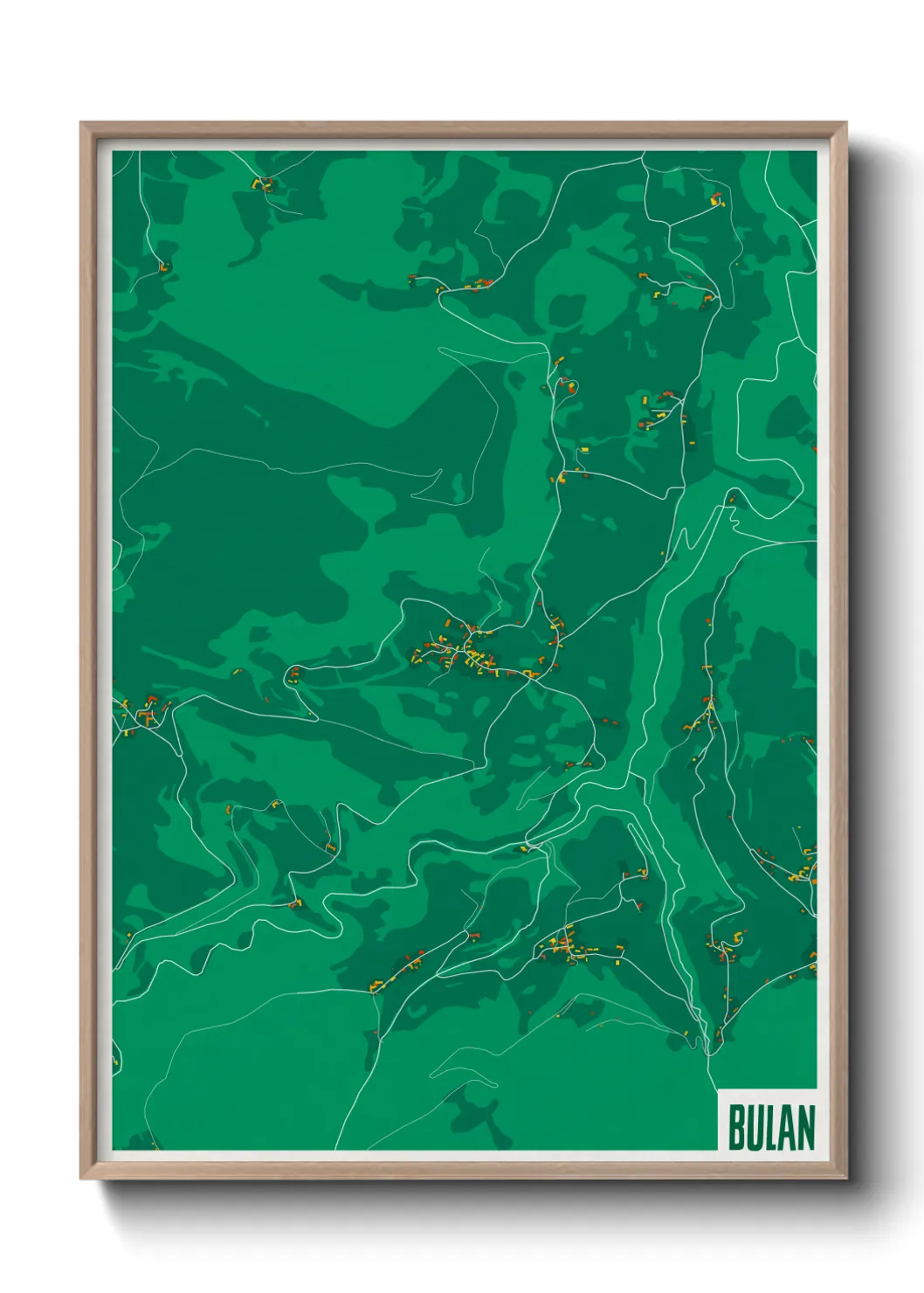 Une affiche de carte sur Bulan