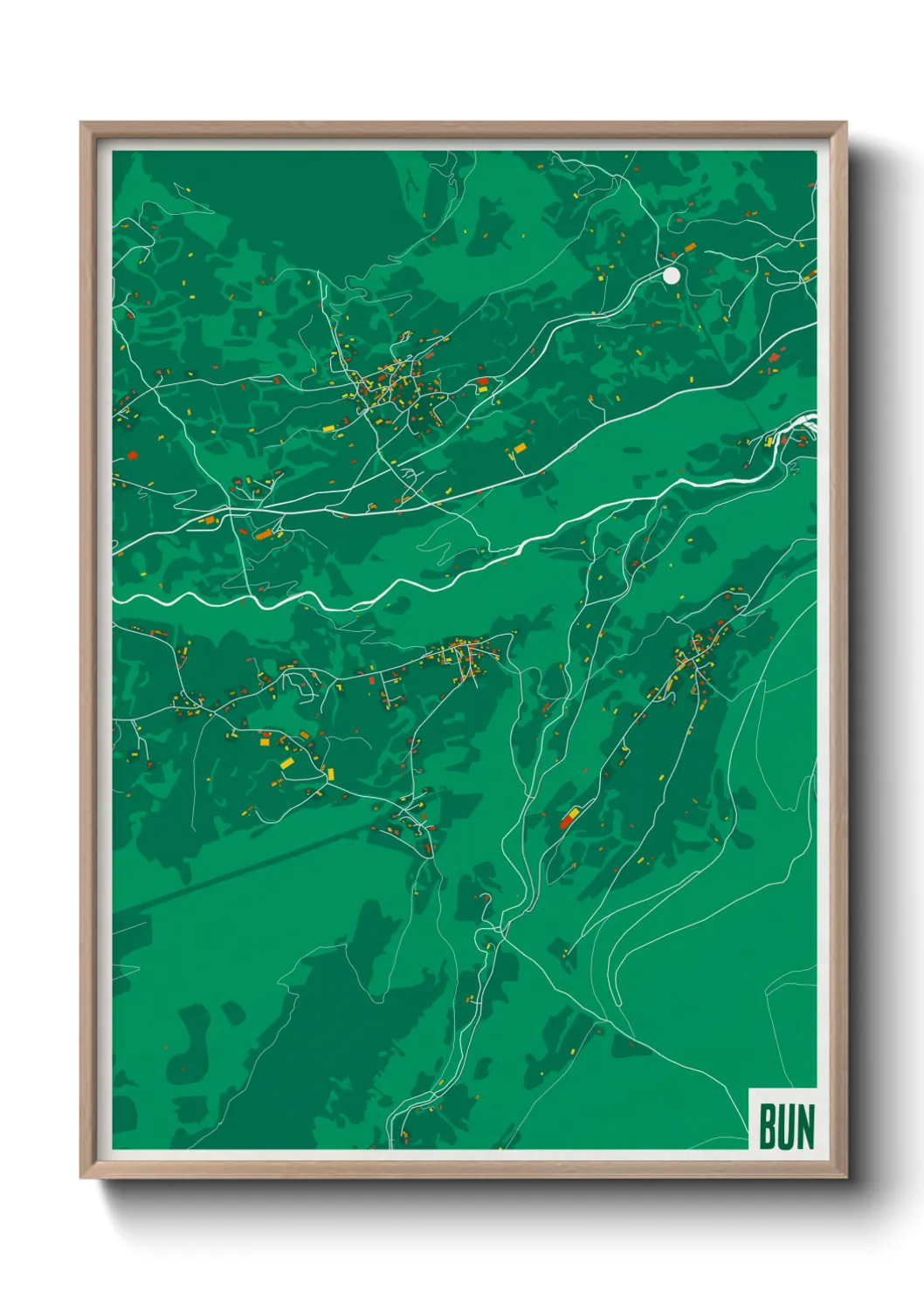 Une affiche de carte sur Bun