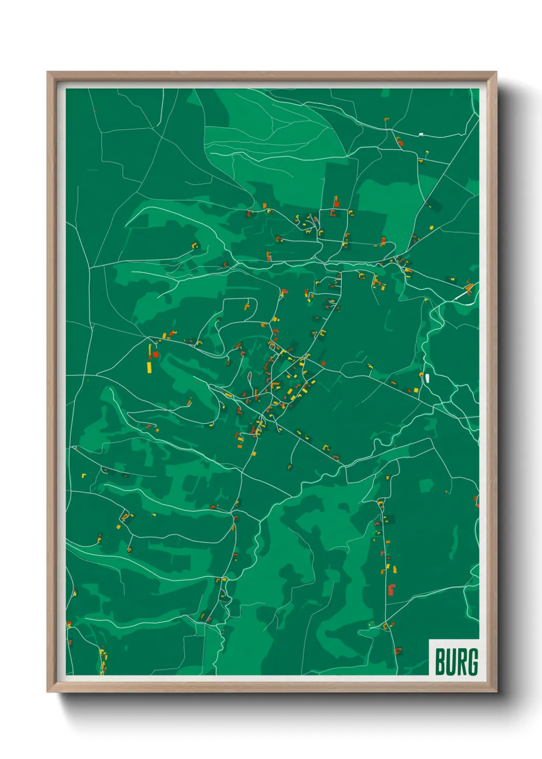 Une affiche de carte sur Burg