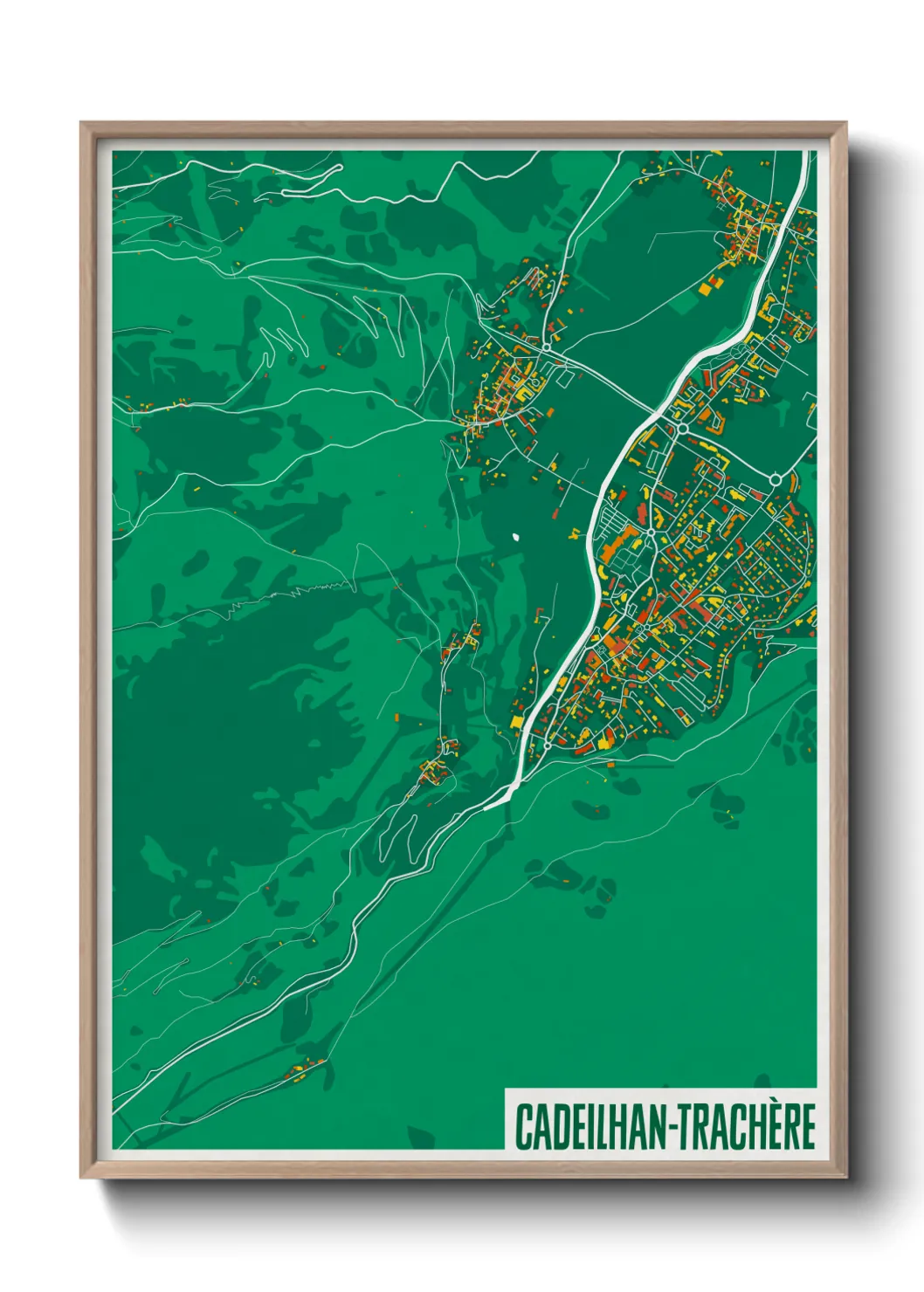 Une affiche de carte sur Cadeilhan-Trachère