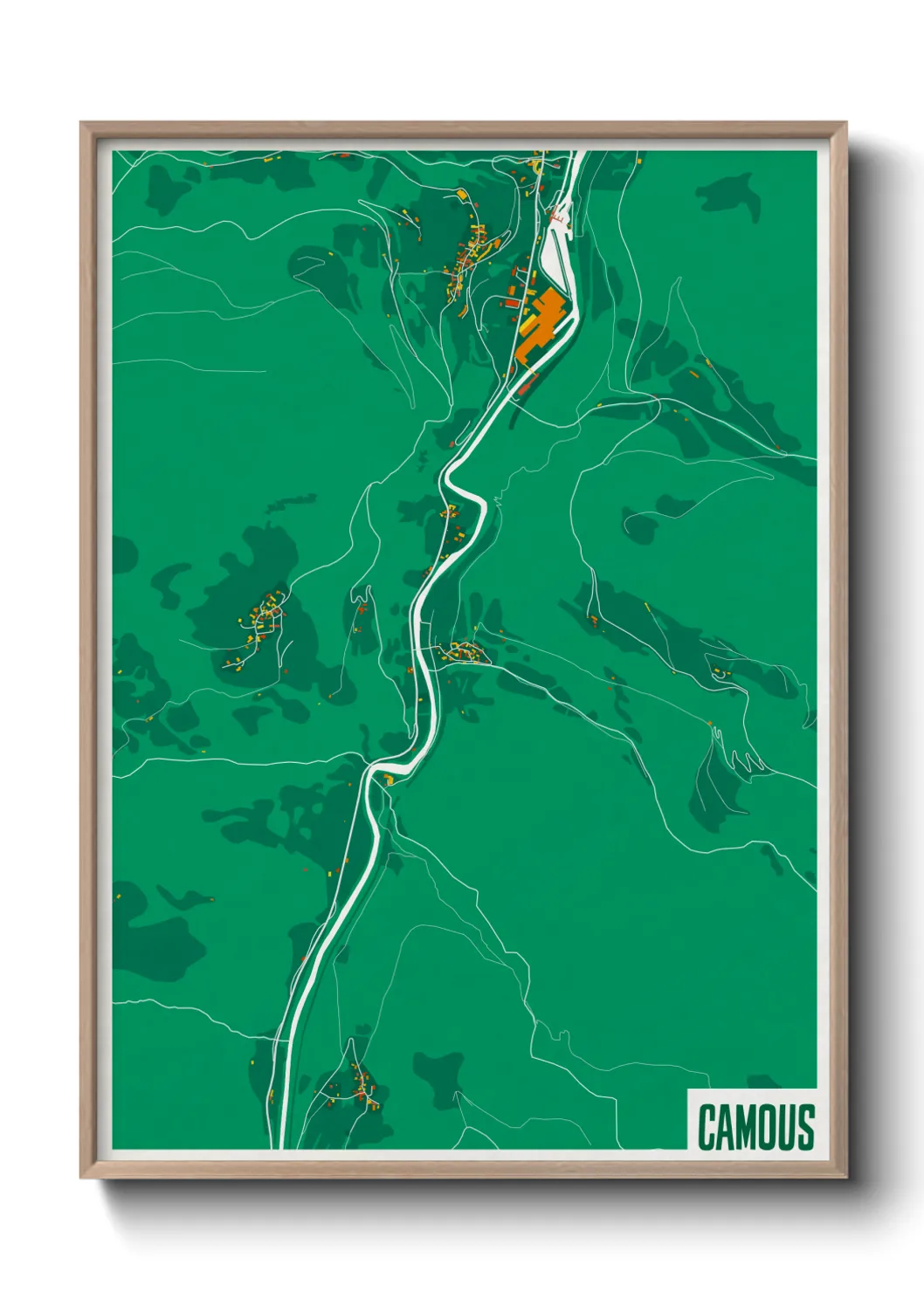 Une affiche de carte sur Camous