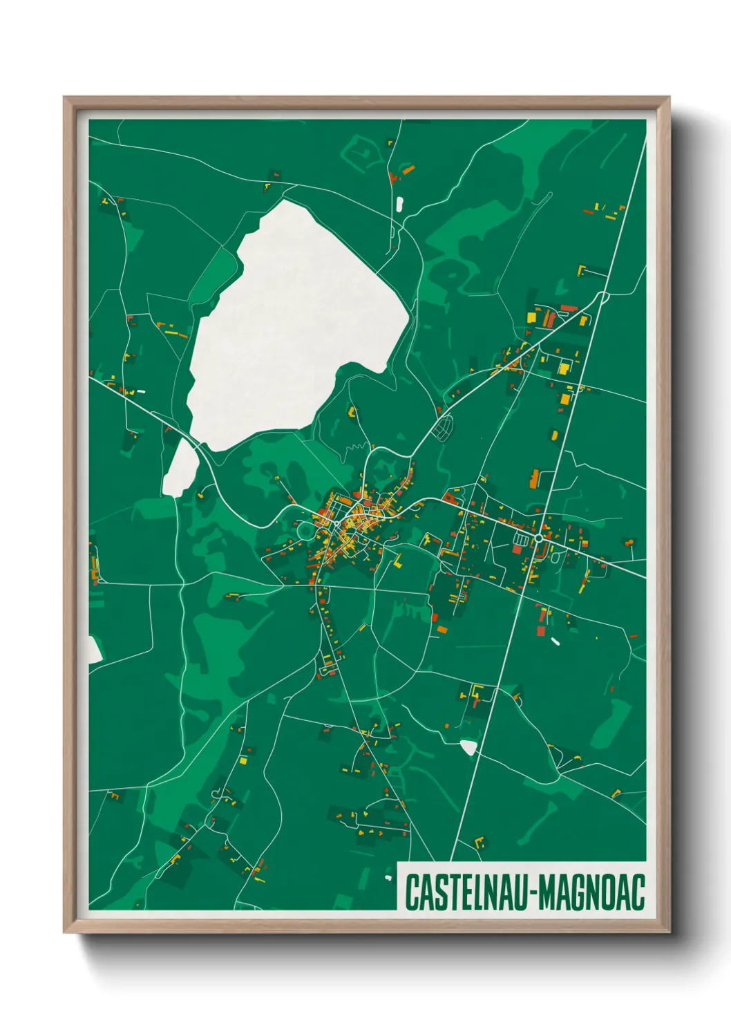 Une affiche de carte sur Castelnau-Magnoac