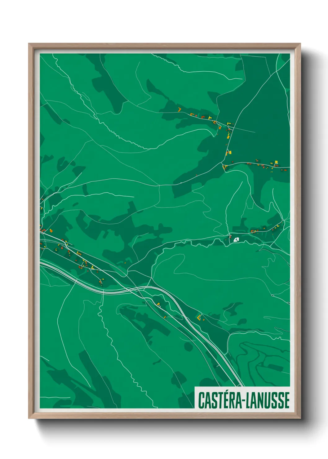 Une affiche de carte sur Castéra-Lanusse