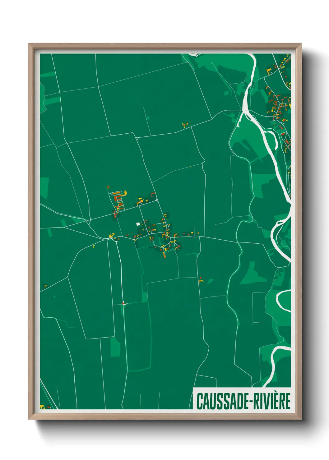 Une affiche de carte sur Caussade-Rivière