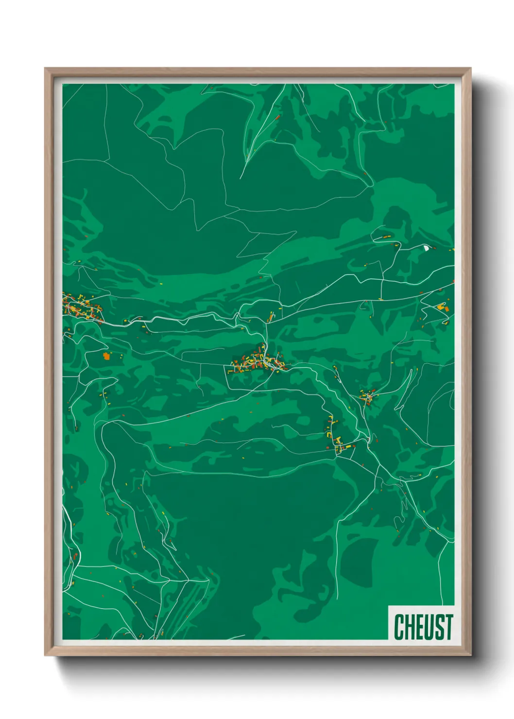 Une affiche de carte sur Cheust