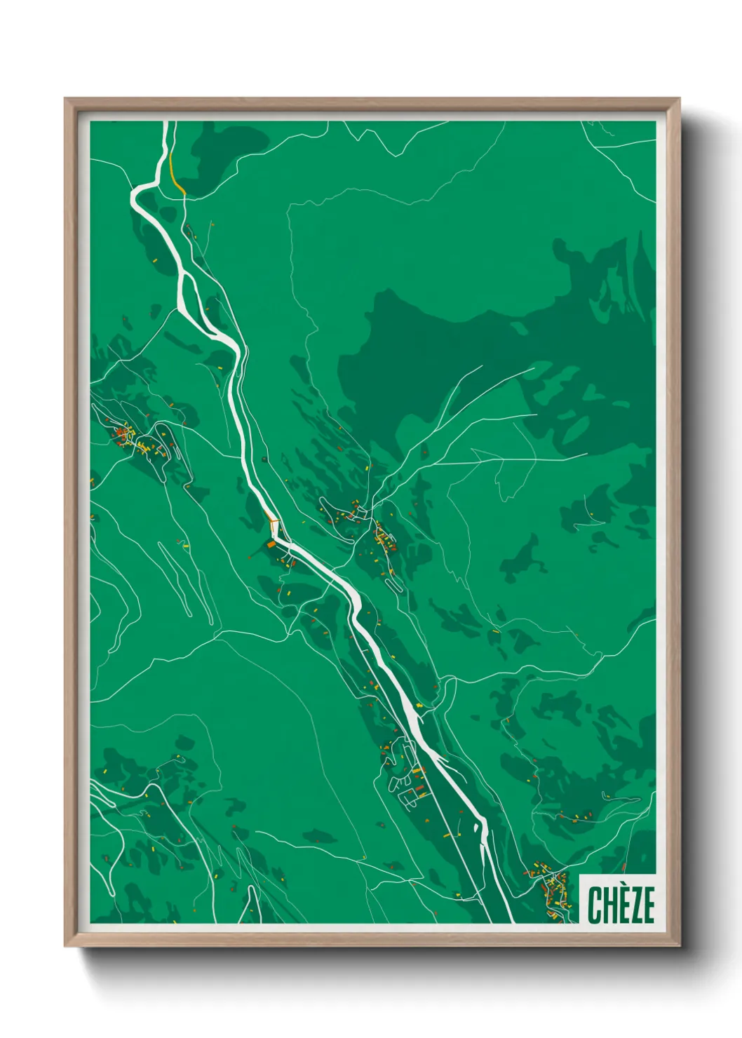 Une affiche de carte sur Chèze