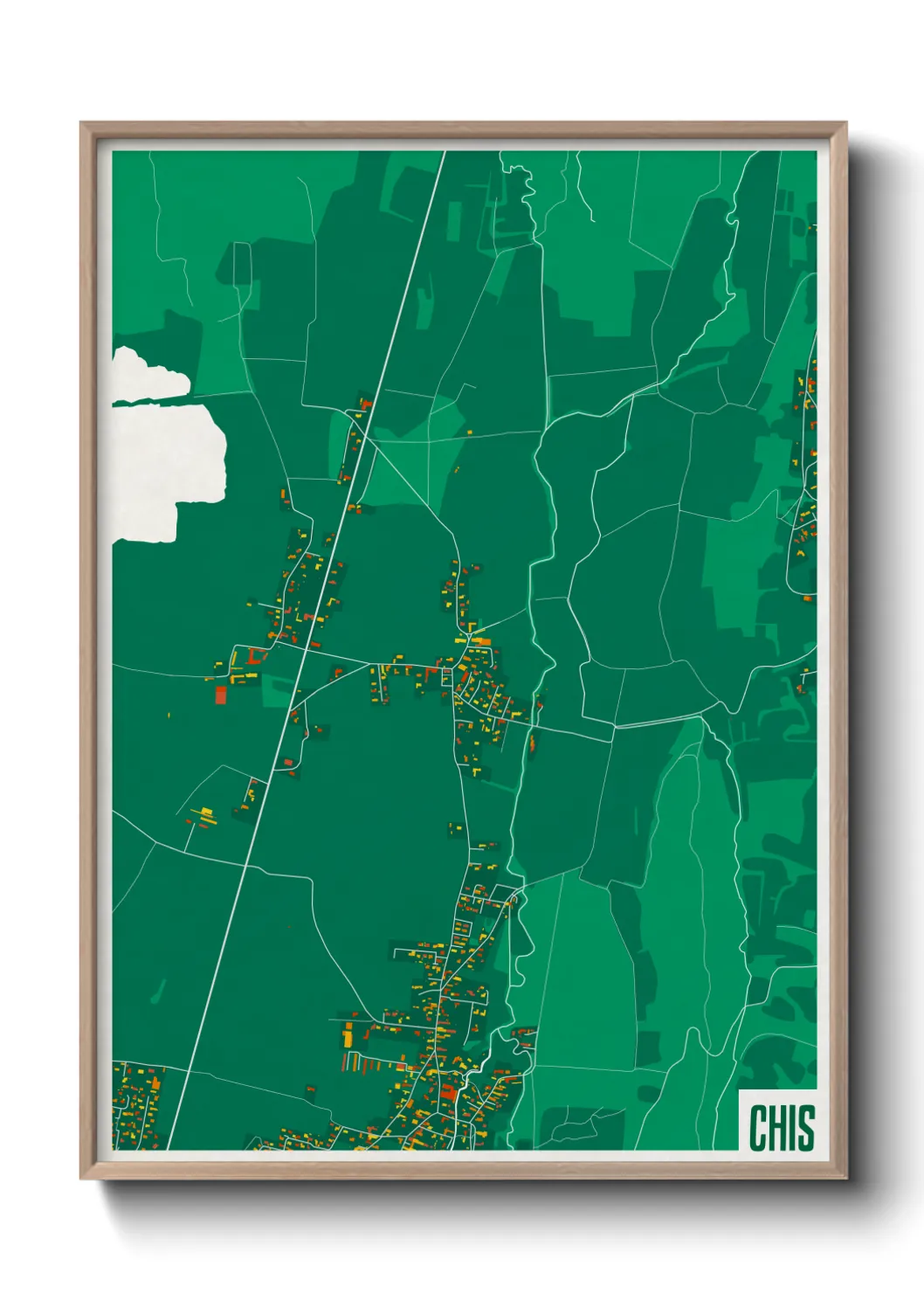 Une affiche de carte sur Chis