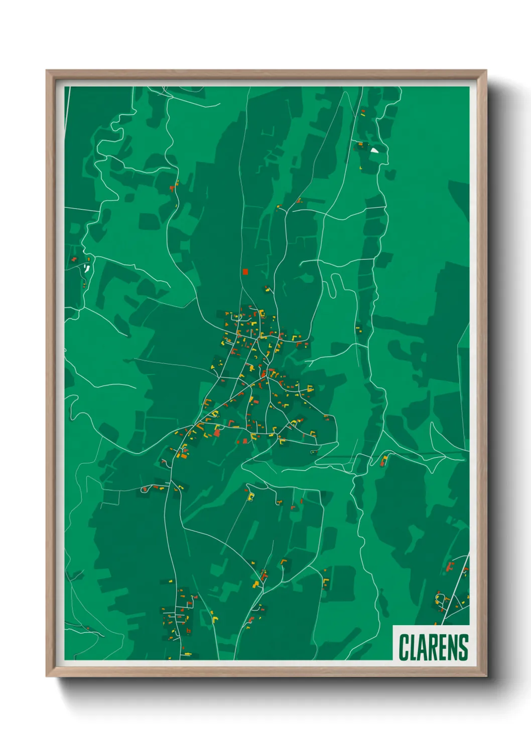 Une affiche de carte sur Clarens