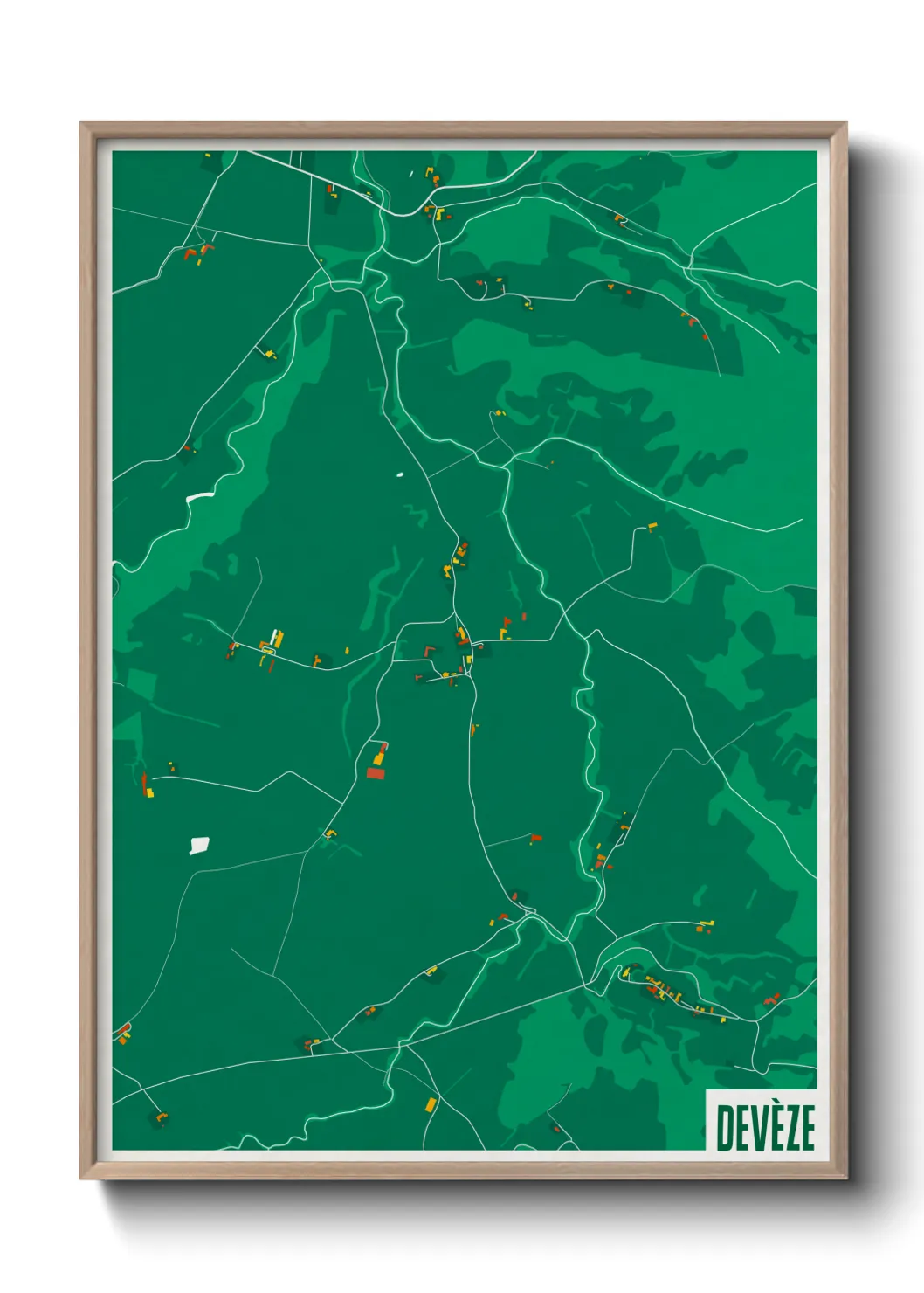 Une affiche de carte sur Devèze