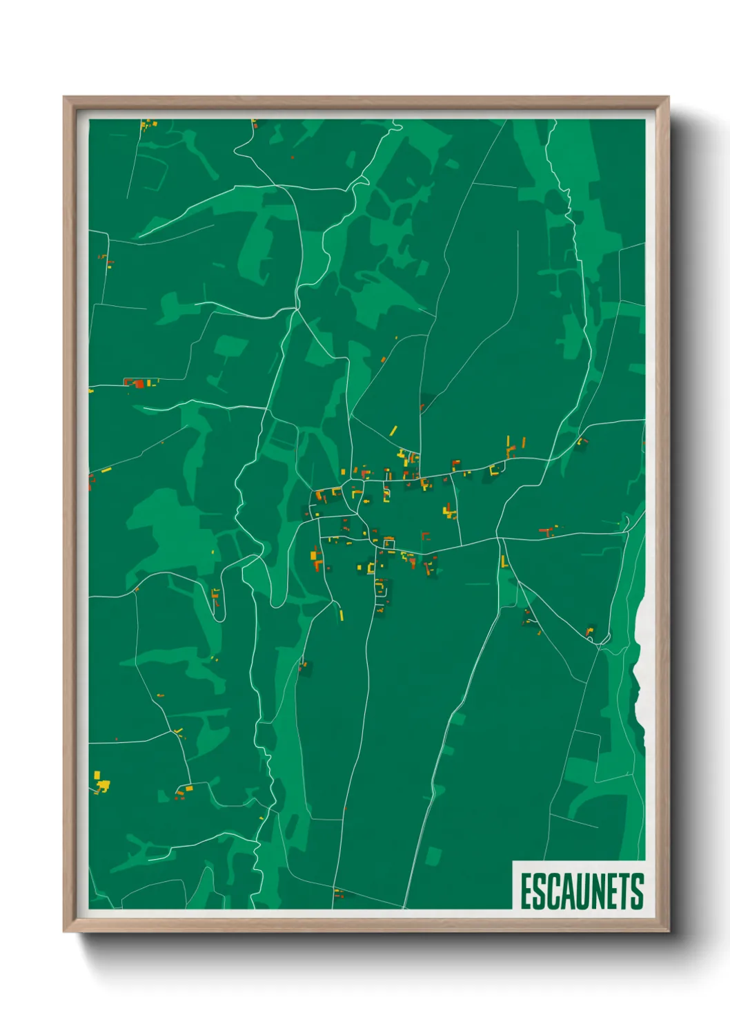 Une affiche de carte sur Escaunets