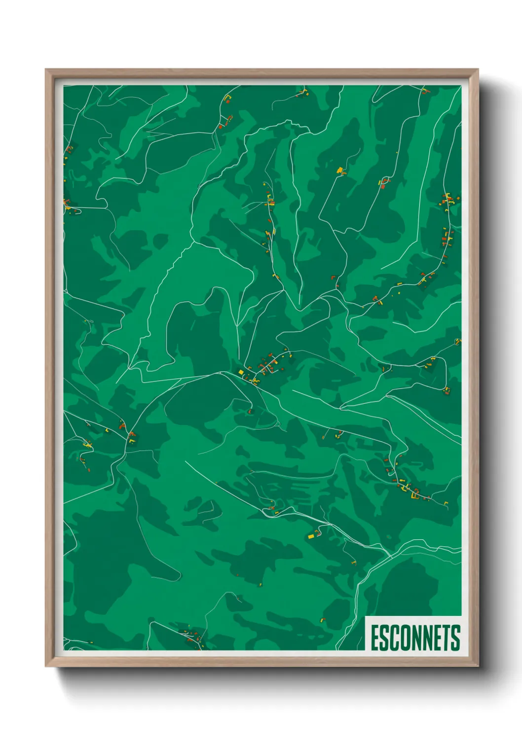 Une affiche de carte sur Esconnets