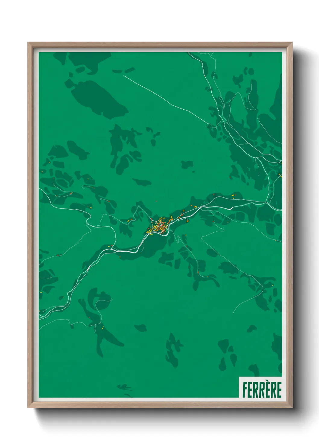 Une affiche de carte sur Ferrère