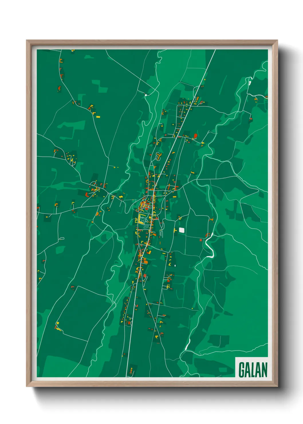 Une affiche de carte sur Galan