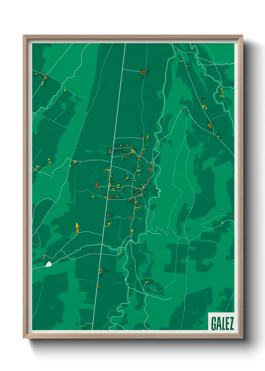 Une affiche de carte sur Galez