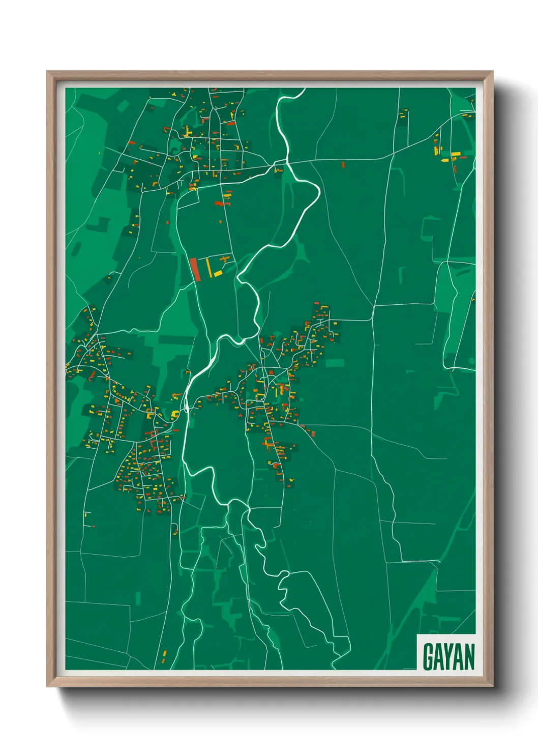 Une affiche de carte sur Gayan