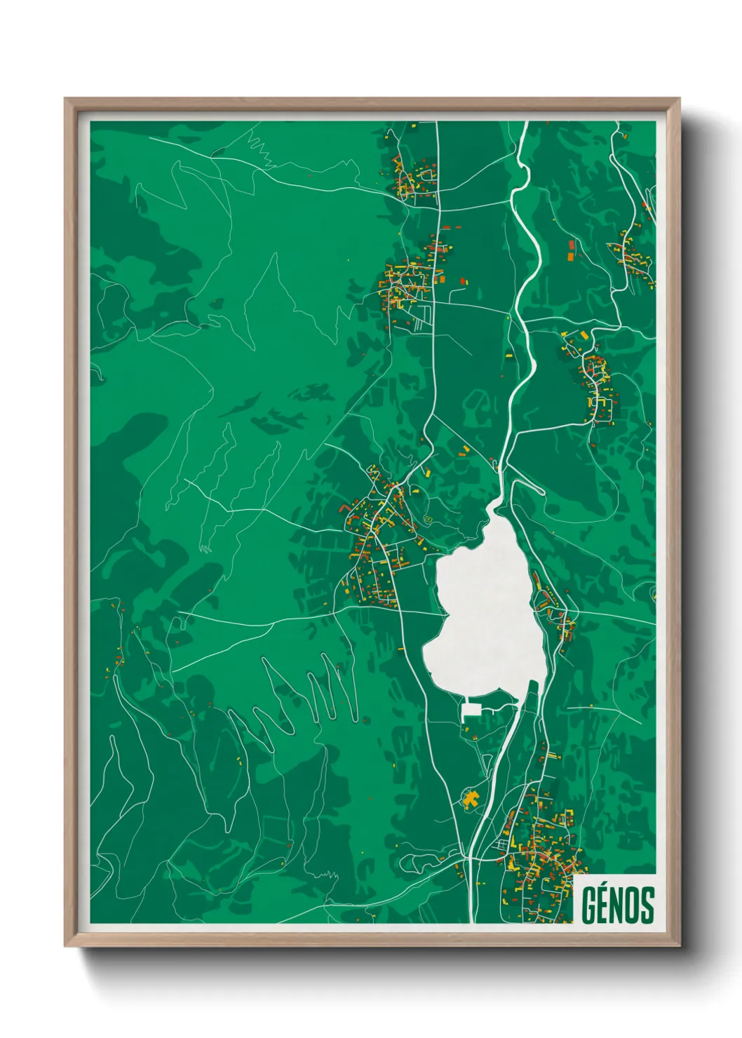 Une affiche de carte sur Génos