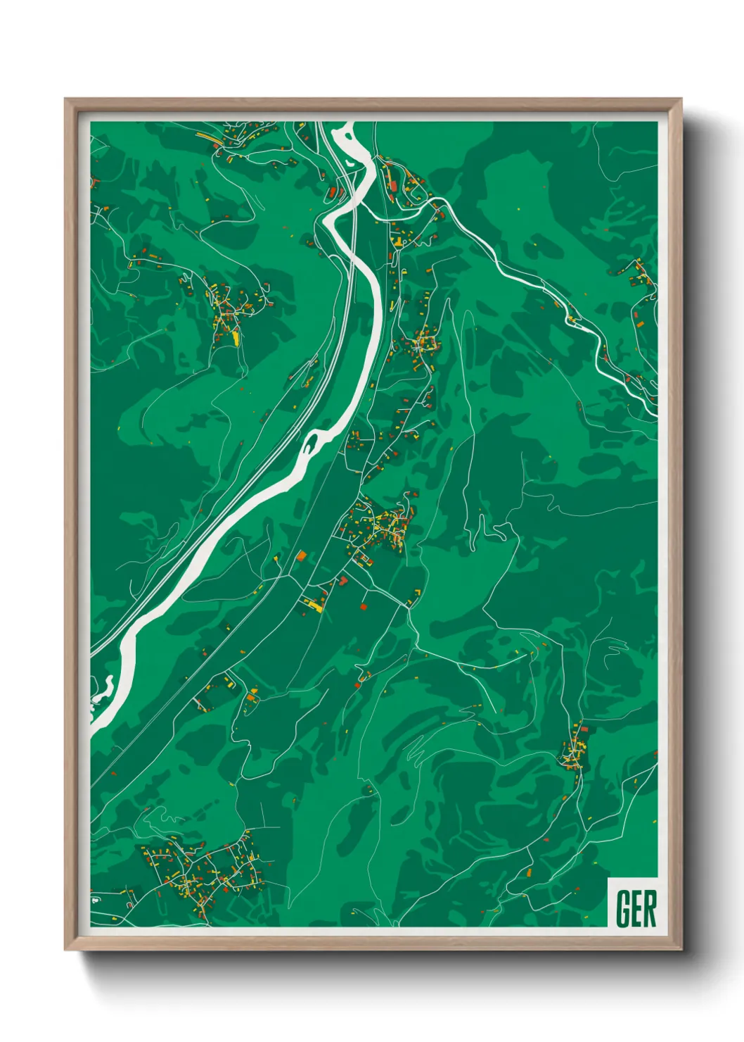 Une affiche de carte sur Ger