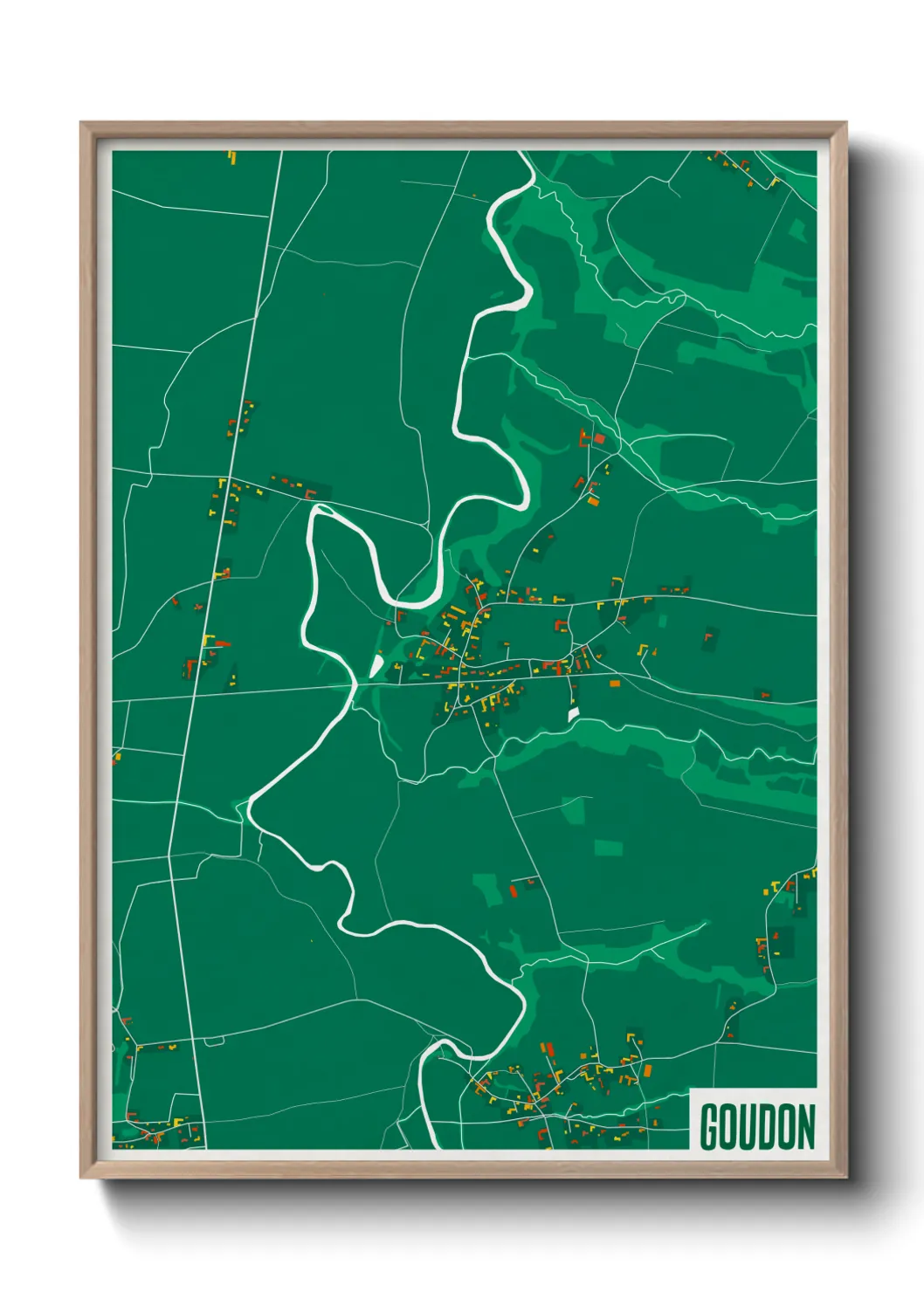 Une affiche de carte sur Goudon