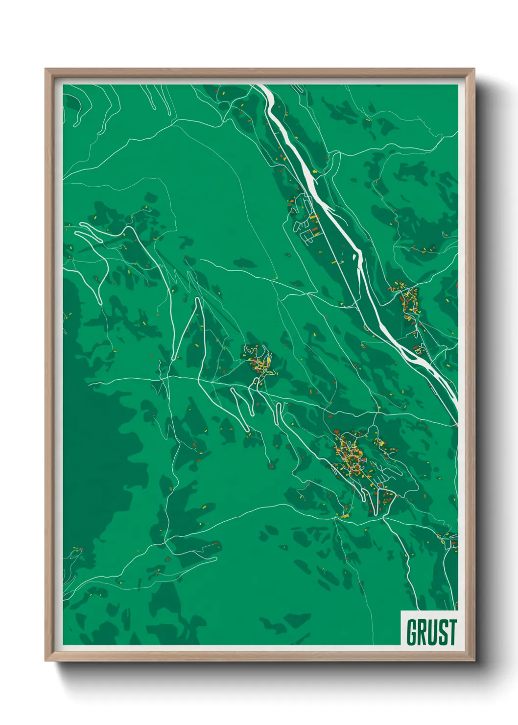 Une affiche de carte sur Grust