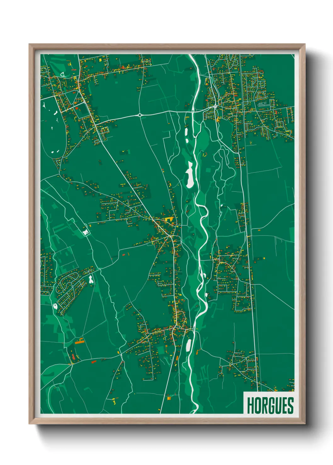Une affiche de carte sur Horgues
