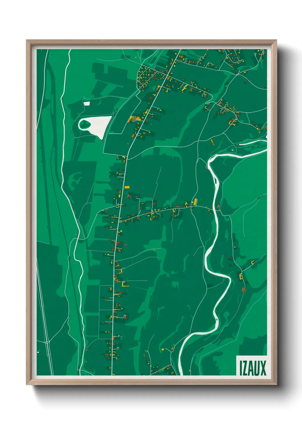 Une affiche de carte sur Izaux