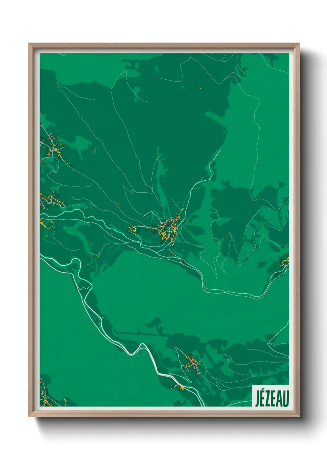 Une affiche de carte sur Jézeau