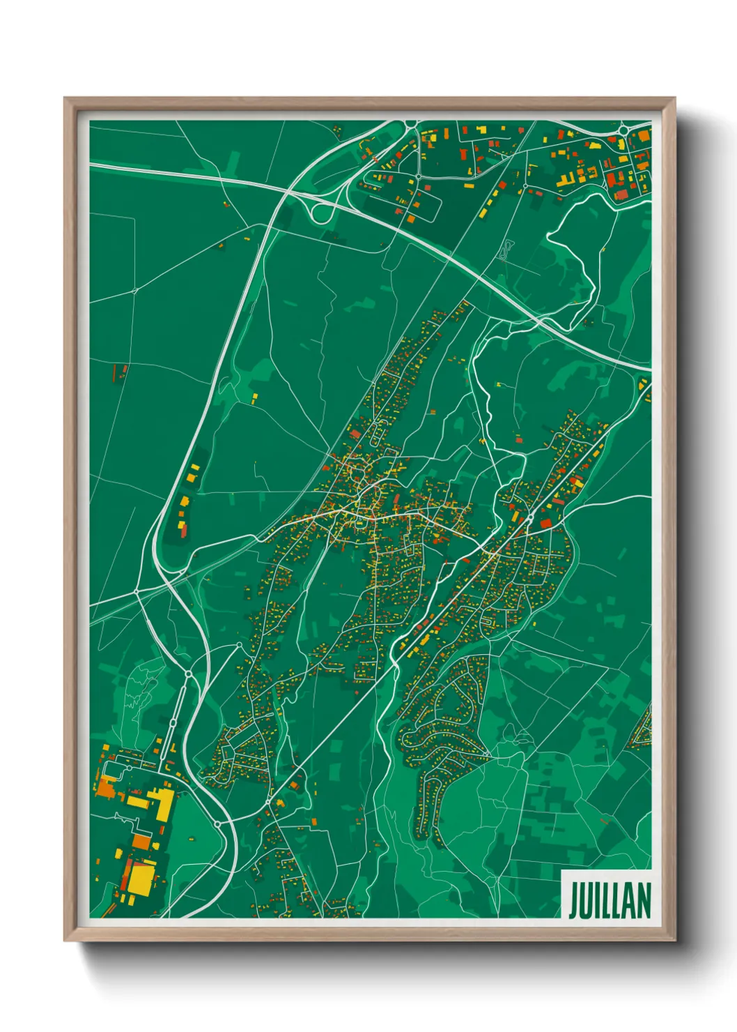 Une affiche de carte sur Juillan