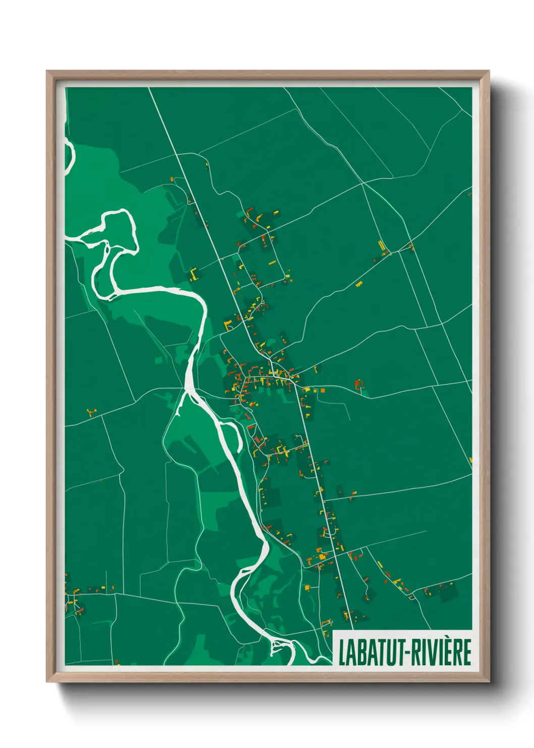 Une affiche de carte sur Labatut-Rivière