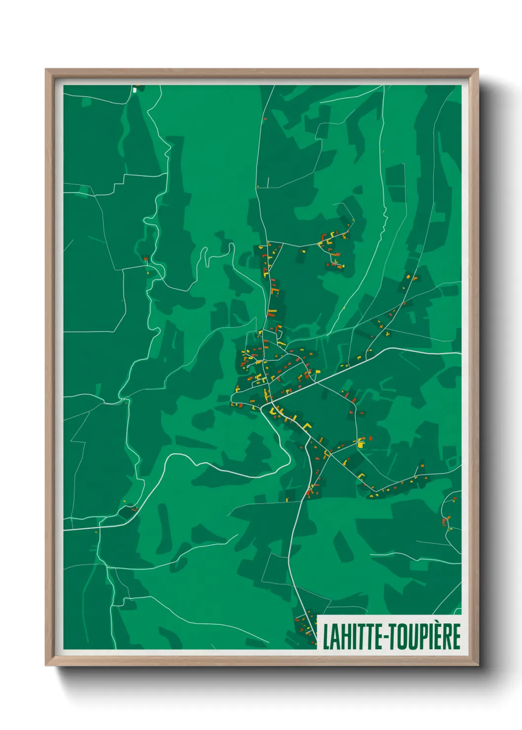 Une affiche de carte sur Lahitte-Toupière