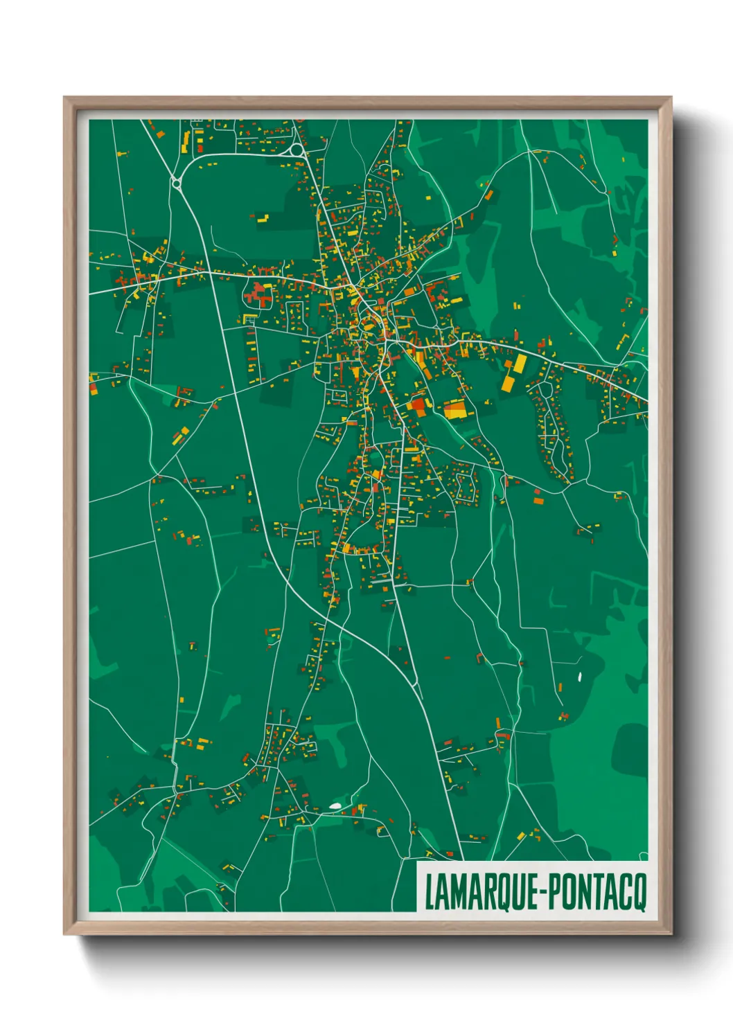 Une affiche de carte sur Lamarque-Pontacq